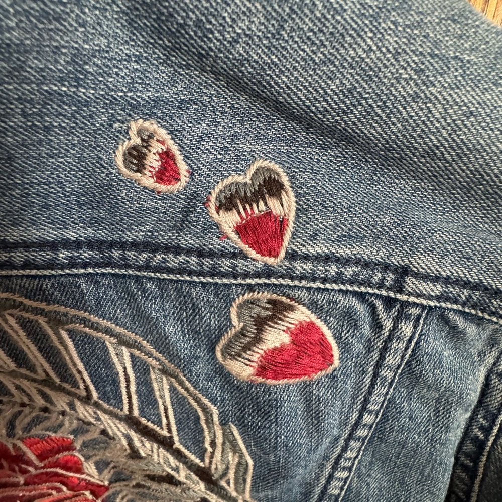 Diesel Men’s Denim Jacket with Floral Embroidery size L - Picture 11 of 14